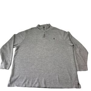 Polo Ralph Lauren Sweater Mens XXL Gray Cowl Neck Long Sleeve Pullover 1/4 Zip